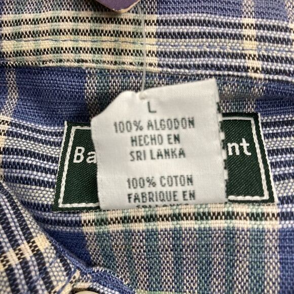 BASIC‎ EQUIPMENT Clothing Co. Men’s Shirt, size Large, blue plaid, New With Tags - Picture 4 of 11